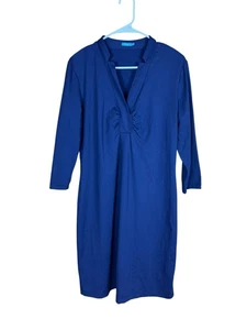 J McLaughlin Dress Women Size Medium Dark Blue Catalina Cloth Stretch - Picture 1 of 7