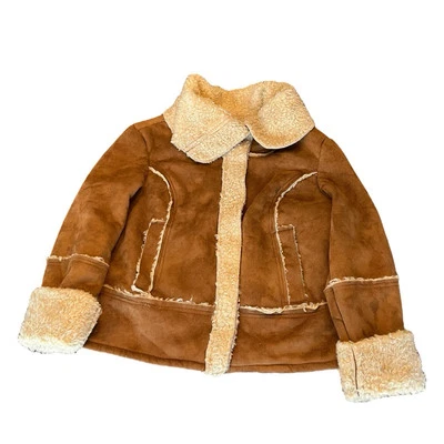 Chaqueta forrada de sherpa de gamuza de piel sintética Decree para mujer talla XL vaquero occidental piel de oveja Foto 1 de 4