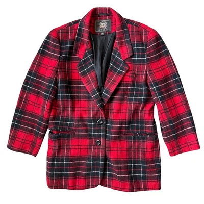 复古 Express Compagnie Internationale 红色格子西装外套 意大利制造 M 码 — 第 1/4 张图片