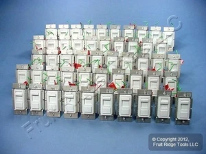 Leviton IPE04-10W White Unlighted Decora Light Dimmer Switches Low Voltage 50pcs - Imagen 1 de 5