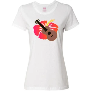 Inktastic Ukulele Hawaiian Music Women's T-Shirt Hawaii Hibiscus Cute Clothing - Picture 1 of 3