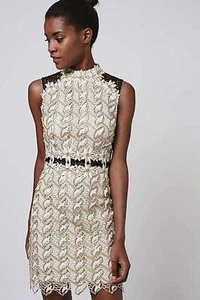 Top Shop Daisy Hochhals Käfig Spitze Gr. 4 Kleid Neu - Bild 1 von 3