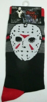 Jason Voorhees Hockey Mask Crew Socks Friday The 13th Horror Slasher Movie - Image 1 of 4