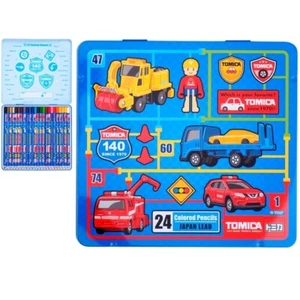 Tomy Tomica Cars 24 Colores Japón Plomo Arte Dibujo Color Lápiz En Caja Lata Estuche - Imagen 1 de 4