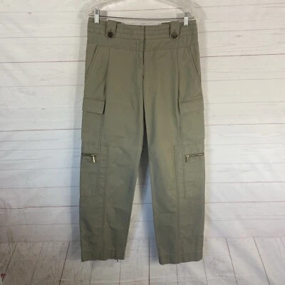 Tory Burch Womens Straight Leg Cargo Pants Size 4 Olive Green 100% Cotton 31x33 - Image 1 of 4