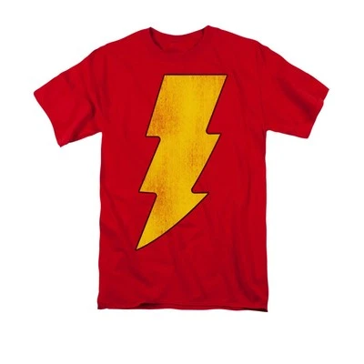 DC Comics Shazam Distressed Logo Licensed Adult Men's Tee Shirt SM-3XL - Image 1 of 2