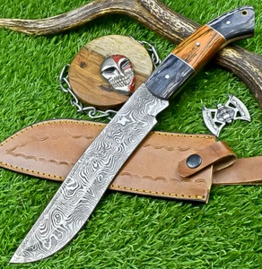 CUSTOM Handmade J2 STEEL KNIFE Hunting Knife Bowie KNIFE W/SHEATH SN-3248 - Picture 1 of 10