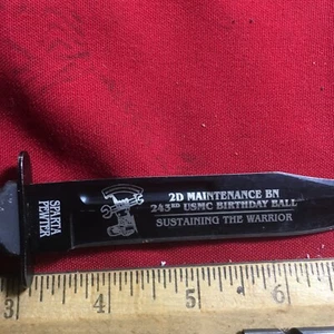 SPARTA PEWTER USMC BIRTHDAY BALL SMALL COMBAT FIGHTER KNIFE KNIVES 851M - Picture 1 of 3