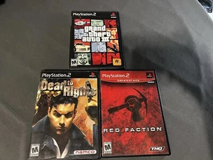 PS 2 Playstation 2 Game Lot Red Faction - Grand Theft Auto 3 - Dead To Rights - Picture 1 of 3