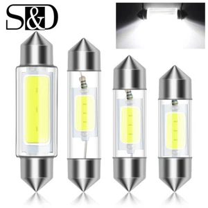 10X C10W C5W COB LED Festoon Car Reading Dome Map License Plate Light Bulb White - Picture 1 of 11