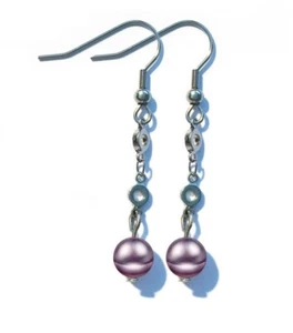 Earrings Stones Hematites Lilac Vénusia - Bild 1 von 1