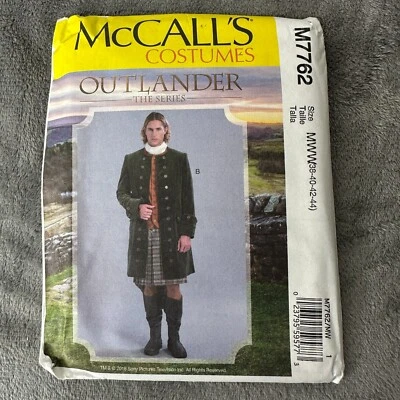 McCalls Pattern M7762 Sz 38-44 Outlander Costume Steampunk Jamie Jacket Cosplay - Image 1 of 4