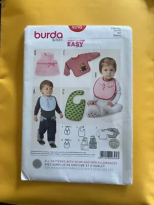 burda Kids 9395 Baby Accessories ~ Assorted Bibs Aprons & Pullover Pattern - Image 1 of 4