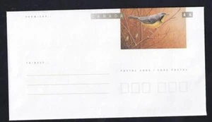 Canada 1996-2002 unused Postal Envelope 46¢ Birds Warbler sc#U160 - Picture 1 of 1