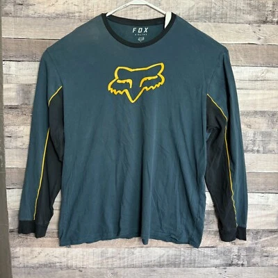 Camisa Fox Racing Tracker Airline Para Hombres 2XL Verde Manga Larga TruDri Gráfico Foto 1 de 4