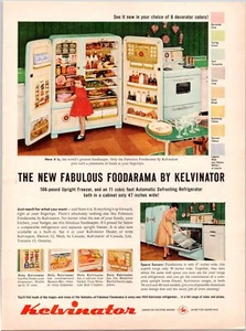 1956 Kelvinator Refrigerator Freezer Vintage Print Ad Color Chart - Picture 1 of 1