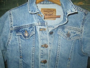 1998 Vtg 90s Levi's 37488 Biker jean denim Jacket Size YOUTH Boy Girl Medium USA - Picture 1 of 19