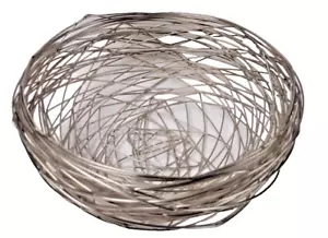 Unique Modern Metal Wire Bird Nest Style Basket Decor 9"Round x 4"High - Picture 1 of 6