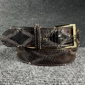 Vintage Justin Belt Lizard Mens 38 Brown Western Exotic Leather USA Cowboy - Picture 1 of 19