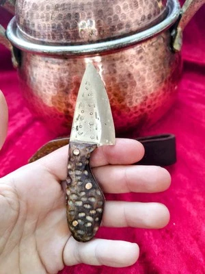 Bronze Neckknife mit Fellscheide, Keltisches Bronzemesser, Bronzezeitliches... - Bild 1 von 4