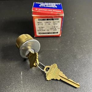 Neuer Einsteckzylinder Modell 9110, 1", KA2, X03 Schlage, satiniert 26D mit Schlüssel - Bild 1 von 6