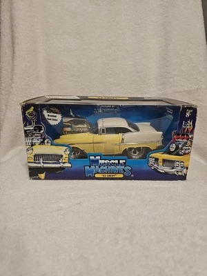 Muscle Machines 1955 '55 Chevy Bel Air 1:24 Scale Diecast Car 71125 Yellow - Image 1 of 4