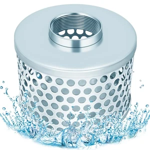 3” Pump Suction Hose Strainer, Round Hole Steel Basket Water 3 inch - Picture 1 of 7