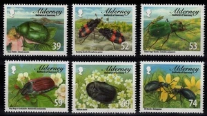 ALDERNEY 2013 Coleotteri locali 6v MNH** - Imagen 1 de 1