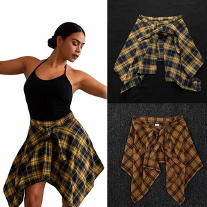 Bow-knot Waist Shirt Elastic Mini a-line Shortskirt Girls Streetwear - Picture 1 of 15