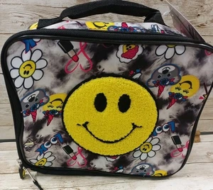 Emoji Smiley Blumen Bären Brotzeittasche Accessoire Innovationen schwarz Reißverschluss klassisch - Bild 1 von 6
