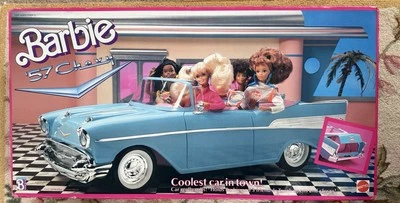Barbie '57 Chevy, coche Mattel 1989 nuevo en caja sellado de fábrica Foto 1 de 4