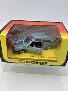 Vintage Corgi 334 Ford Escort MkIII in Blue Die Cast Boxed Read Description - Picture 1 of 14