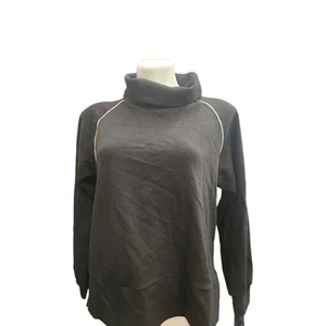 Top pulóver para mujer Elie Tahari negro cuello alto manga larga con plata... - Imagen 1 de 5