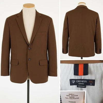 Cremieux 男式 XXL 运动外套西装外套棕色经典 2 按钮内衬 Dapper — 第 1/4 张图片