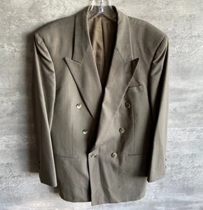 Neu mit Etikett Vintage Corragio beige 100 % Wolle zweireihige Anzugjacke Blazer Größe 39R - Bild 1 von 10