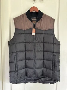 Roper Men’s Black/Brown Polyester Insulated Vest Size L - Picture 1 of 6