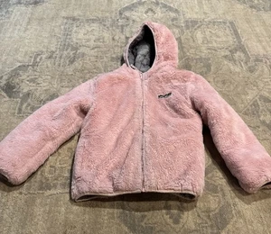 Eddie Bauer Mantel Jacke Mädchen Gr. 7 / 8 Jugend wendbar rosa grau Kapuze - Bild 1 von 6