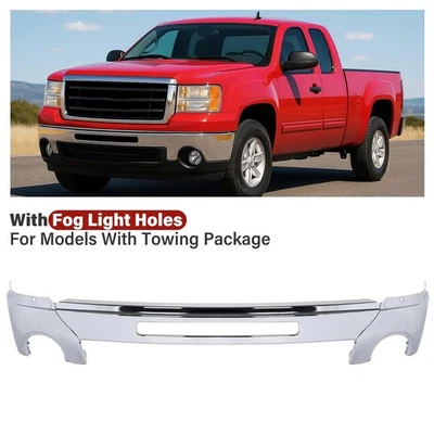 For GMC Sierra 1500 2500HD 3500HD  2007-2013 Front Bumper Face Bar Chrome - Image 1 of 4