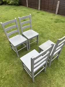 Solid Pine Wood Dining Chairs Set of 4 (Need Quick Sale) - Picture 1 of 8