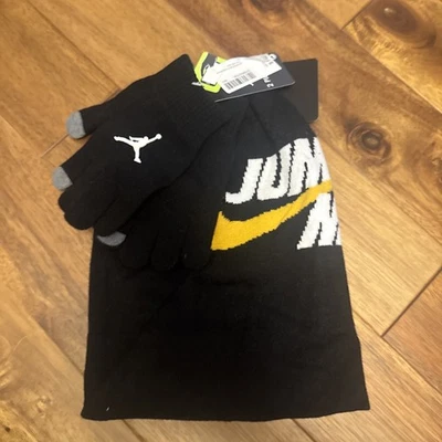 Nike Air Jordan Jump Hombre Invierno Sombrero y Guantes Conjuntos Niños Niños Nuevo con Etiquetas Foto 1 de 4