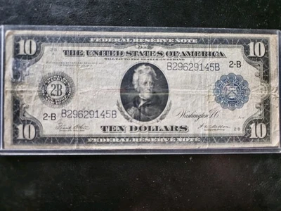 1914 $10 Blue Seal Large Size Banknote - Image 1 of 2