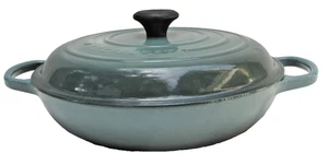 Le Creuset 3,5 Quart Meersalz Farbe Emaille Gusseisen Schmorpfanne # 30 mit Deckel Frankreich - Bild 1 von 14