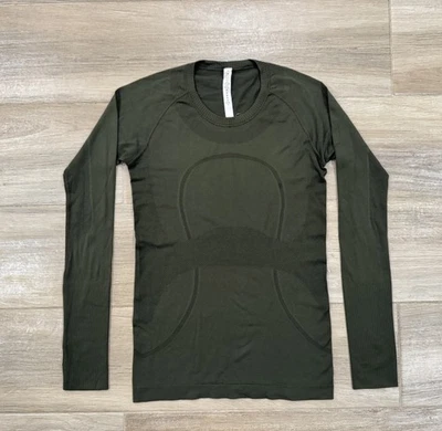 Футболка Lululemon Athletica Swiftly размер 6 зеленая с длинным рукавом Tech Gym йога - Изображение 1 из 4