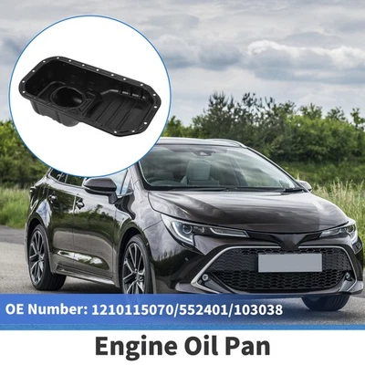 1 Pc No.1210115070 Engine Oil Pan for Toyota Corolla for FWD 1.6L L4 Steel Black Foto 1 de 4