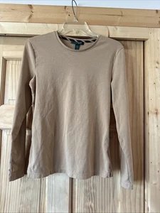 Lauren Ralph Lauren Damen Shirt Large hellbraun Langarm Rundhals Baumwolle Oberteil - Bild 1 von 6