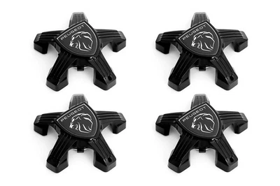 Peugeot 208 Alloy Wheel Centre Cap Hub Set Of 4 Black Caps 98366785XK — 第 1/4 张图片