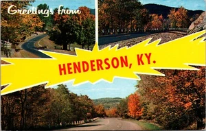 Greetings from Henderson KENTUCKY w/ scenes from area POSTCARD B9 - Picture 1 of 2