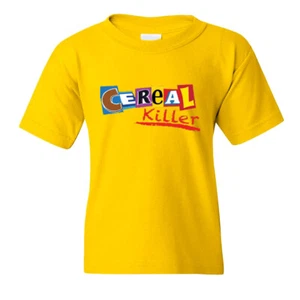 Cereal Killer Youth Kids T Shirt Funny Morning Foodie lovers Halloween humor tee - Picture 1 of 9