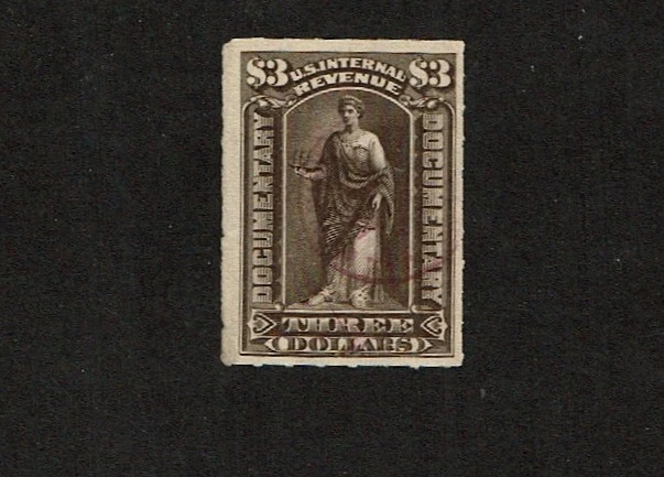 1898 U.S. Documentary Commerce Series $3 Dk Brn  Sc#R174 M/NG as Issued  ** - Image 1 of 2