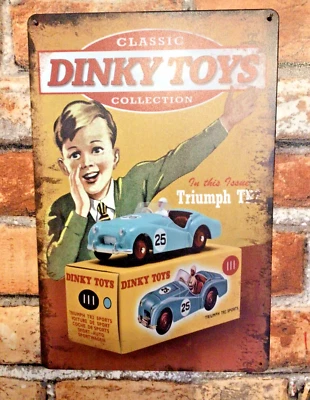 Retro Patina Style 8"x12" Dinky Toys Advertising Sign. A Great Gift! SHIPS FREE! - Image 1 of 4